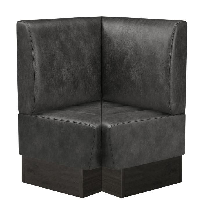 Tanja | Gastro Eckbank | B:T 64 x 103 cm | Schwarz | Glatt | Wildleder | Fußleiste Wenge