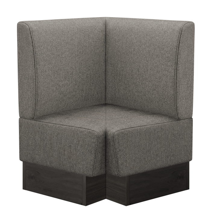 Tanja | Gastro Eckbank | B:T 64 x 103 cm | Grau | Glatt | Stoff/Textil | Fußleiste Wenge