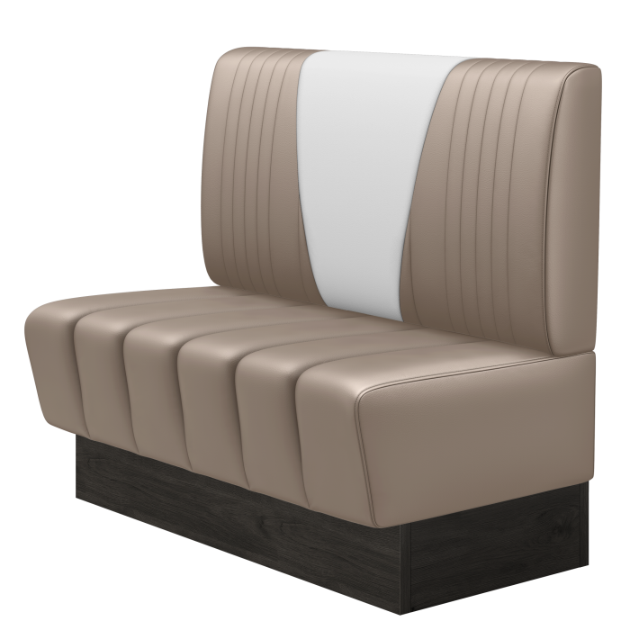 DINER V | Gastrobank | B:H 100 x 103 cm | Taupe | Gestreift | Leder