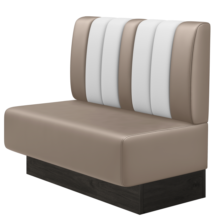 DINER | Gastrobank | B:H 100 x 103 cm | Taupe | Gestreift | Leder