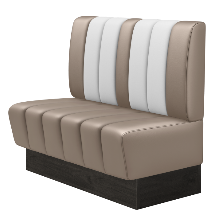 DINER | Gastrobank | B:H 100 x 103 cm | Taupe | Gestreift | Leder