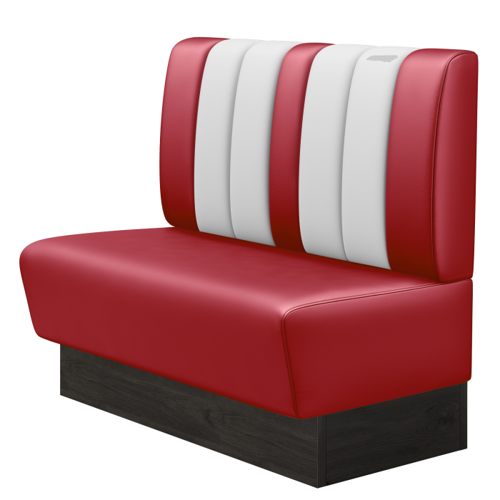 DINER | Gastrobank | B:H 100 x 103 cm | Rot | Gestreift | Leder