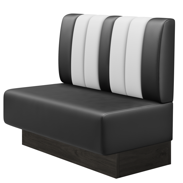 DINER | Gastrobank | B:H 100 x 103 cm | Schwarz | Gestreift | Leder