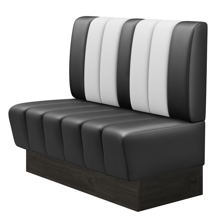 DINER | Gastrobank | B:H 100 x 103 cm | Schwarz | Gestreift | Leder