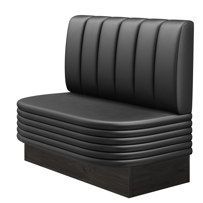 DENVER | Gastrobank | B:H 100 x 103 cm | Schwarz | Gestreift | Leder
