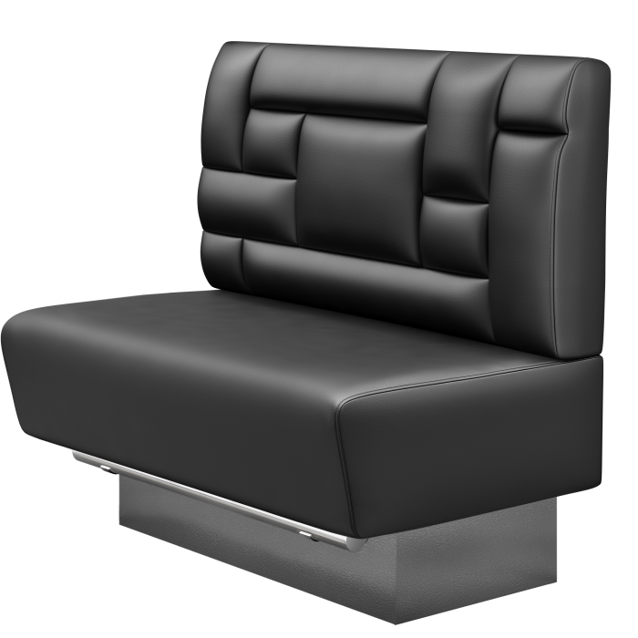 DENVER BIG | Gastro Hochbank | B:H 100 x 126 cm | Schwarz | Tetris Design | Leder