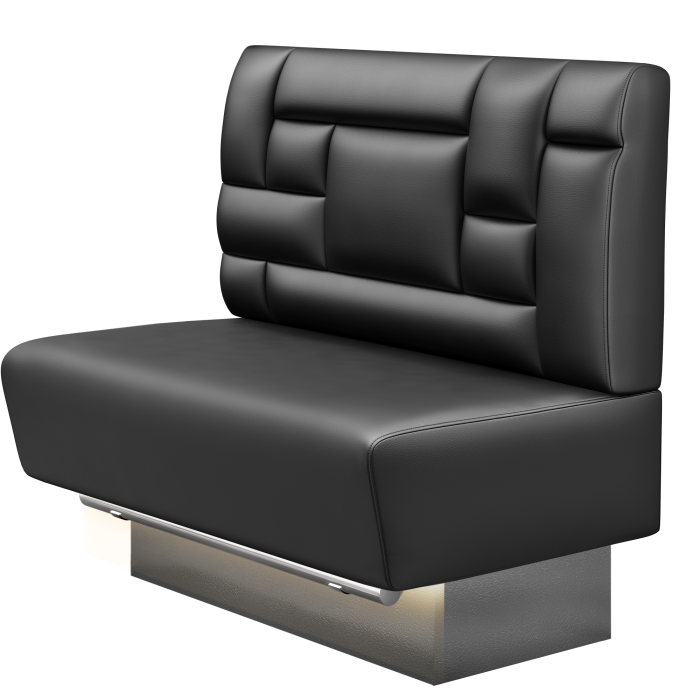DENVER BIG | Gastro Hochbank | B:H 100 x 136 cm | Schwarz | Tetris Design | Leder | LED