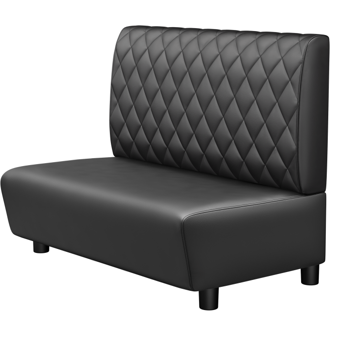 DENVER BIG | Gastro Lounge Bank | B:H 100 x 94 cm | Schwarz | Raute | Leder