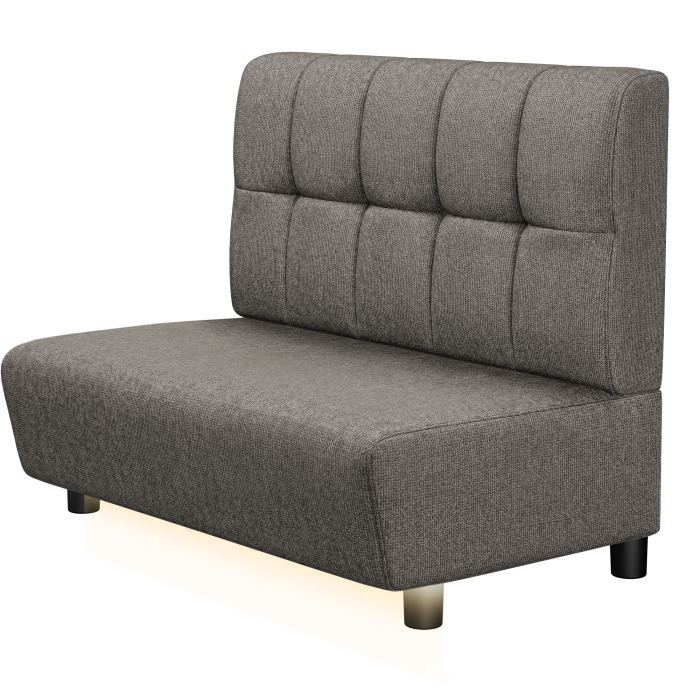 DENVER BIG | Gastrobank | B:H 100 x 103 cm | Grau | Button | Stoff/Textil | LED