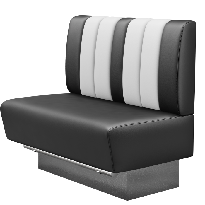 DINER | Gastro Hochbank | B:H 100 x 126 cm | Schwarz | Gestreift | Leder