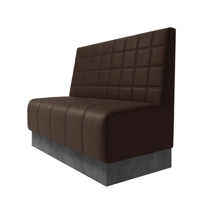 Fischer | Gastrobank | B:H 100 x 100 cm | Braun | Blocks | Leder | Fußleiste Grau
