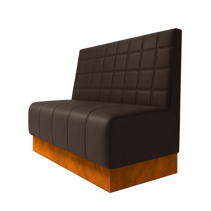 Fischer | Gastrobank | B:H 100 x 100 cm | Braun | Blocks | Leder | Fußleiste Orange