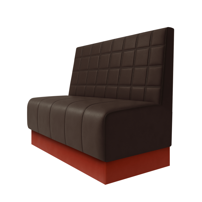 Fischer | Gastrobank | B:H 100 x 100 cm | Braun | Blocks | Leder | Fußleiste Rot