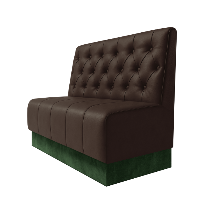 Fischer | Gastrobank | B:H 100 x 100 cm | Braun | Chesterfield | Leder | Fußleiste Grün