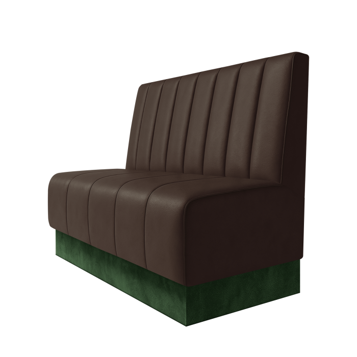Fischer | Gastrobank | B:H 100 x 100 cm | Braun | Gestreift 12cm | Leder | Fußleiste Grün