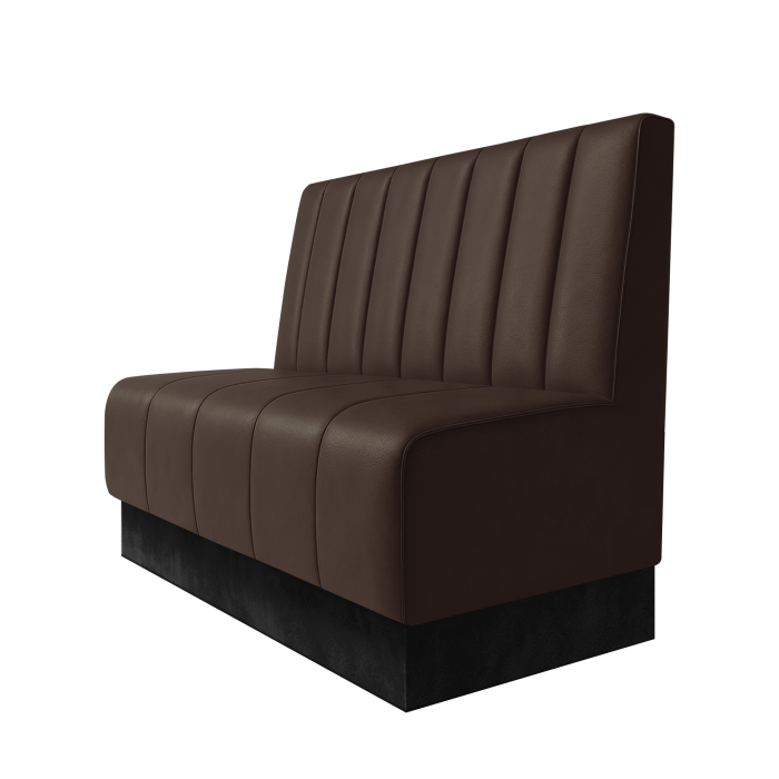 Fischer | Gastrobank | B:H 100 x 100 cm | Braun | Gestreift 12cm | Leder | Fußleiste Schwarz