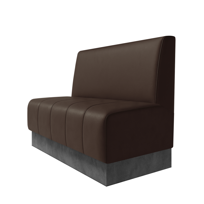 Fischer | Gastrobank | B:H 100 x 100 cm | Braun | Glatt | Leder | Fußleiste Grau