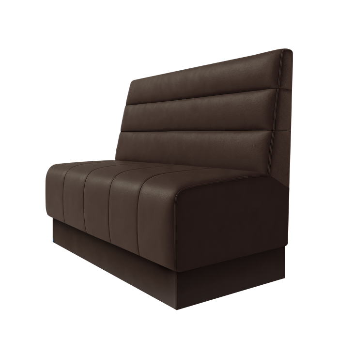 Fischer | Gastrobank | B:H 100 x 100 cm | Braun | Horizontal Gestreift | Leder | Fußleiste Braun