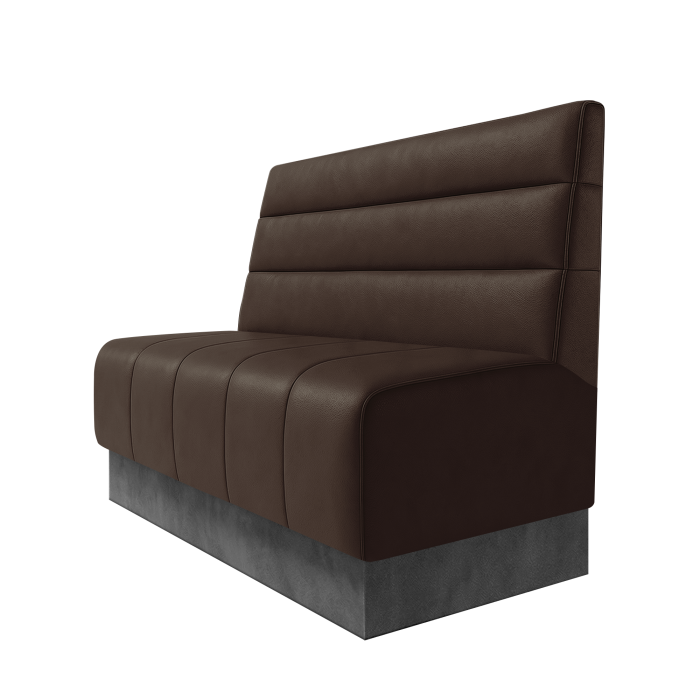 Fischer | Gastrobank | B:H 100 x 100 cm | Braun | Horizontal Gestreift | Leder | Fußleiste Grau