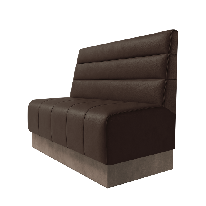 Fischer | Gastrobank | B:H 100 x 100 cm | Braun | Horizontal Gestreift | Leder | Fußleiste Taupe