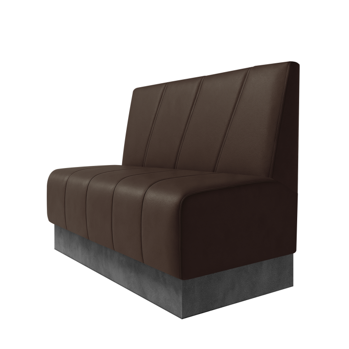 Fischer | Gastrobank | B:H 100 x 100 cm | Braun | Schräg Gestreift | Leder | Fußleiste Grau