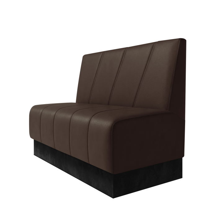 Fischer | Gastrobank | B:H 100 x 100 cm | Braun | Schräg Gestreift | Leder | Fußleiste Schwarz