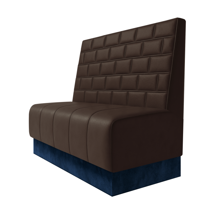 Fischer | Gastrobank | B:H 100 x 100 cm | Braun | Stein | Leder | Fußleiste Blau