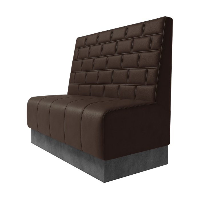 Fischer | Gastrobank | B:H 100 x 100 cm | Braun | Stein | Leder | Fußleiste Grau