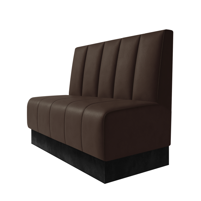 Fischer | Gastrobank | B:H 100 x 100 cm | Braun | Tief Gestreift | Leder | Fußleiste Schwarz