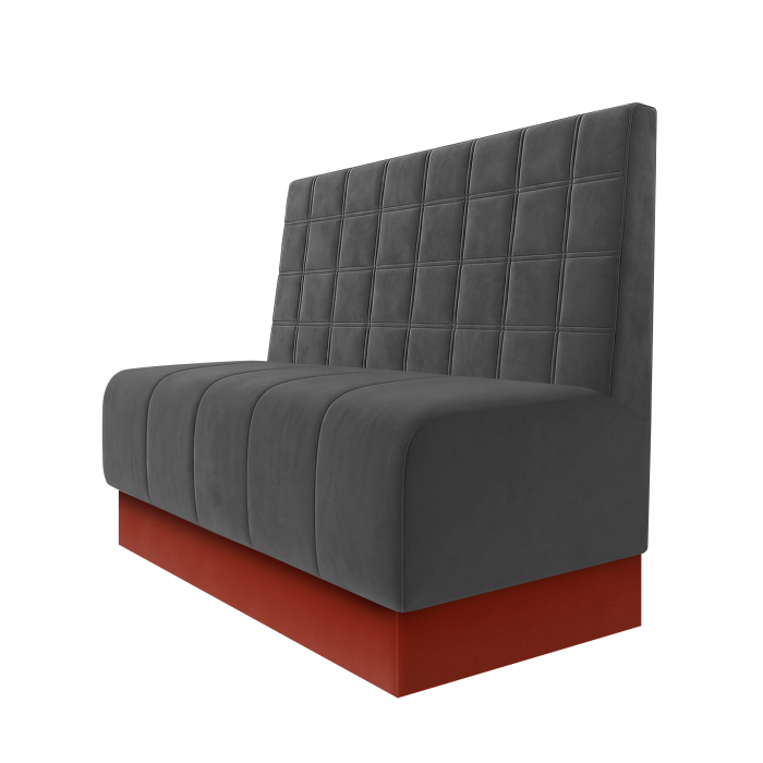 Fischer | Gastrobank | B:H 100 x 100 cm | Grau | Blocks | Samt | Fußleiste Rot