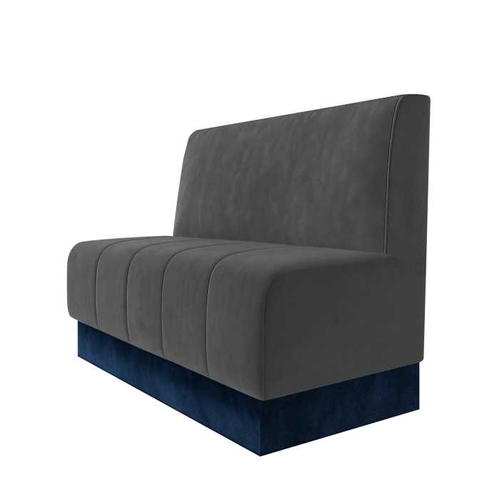 Fischer | Gastrobank | B:H 100 x 100 cm | Grau | Glatt | Samt | Fußleiste Blau