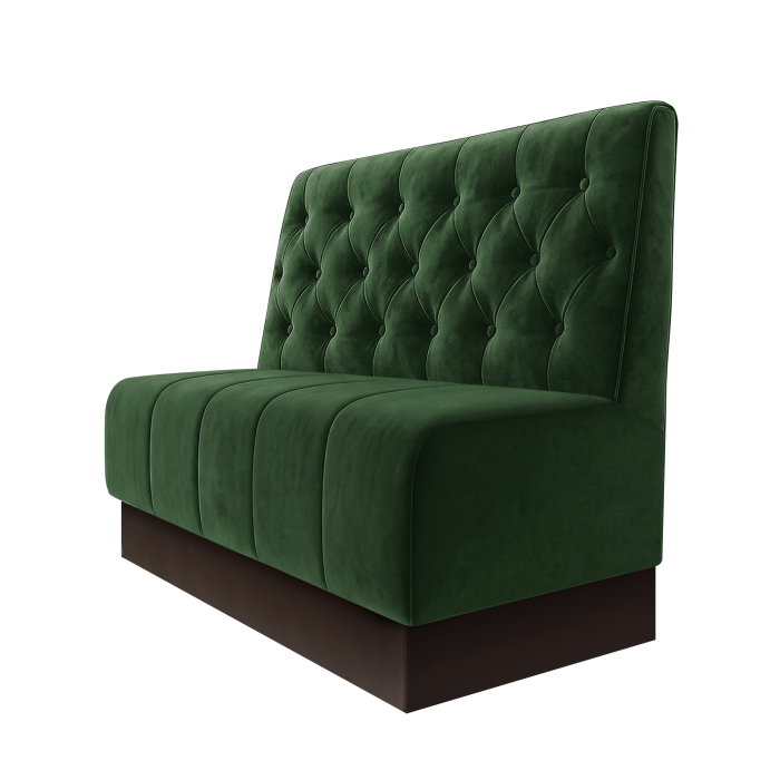 Fischer | Gastrobank | B:H 100 x 100 cm | Grün | Chesterfield | Samt | Fußleiste Braun