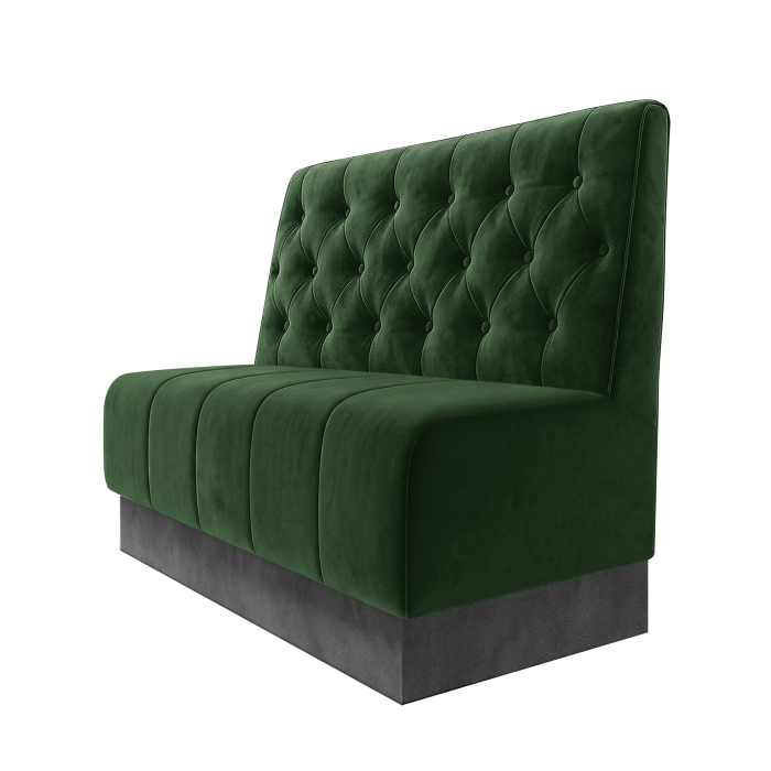 Fischer | Gastrobank | B:H 100 x 100 cm | Grün | Chesterfield | Samt | Fußleiste Grau