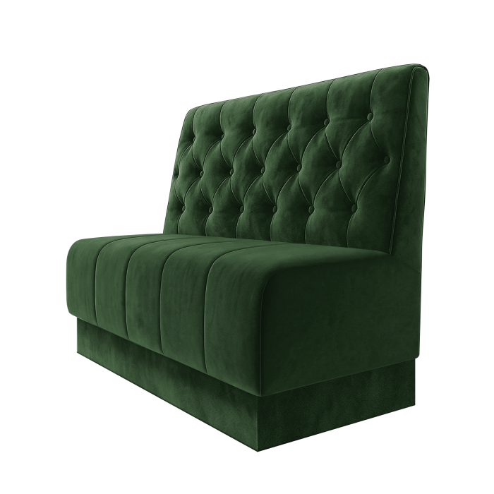 Fischer | Gastrobank | B:H 100 x 100 cm | Grün | Chesterfield | Samt | Fußleiste Grün
