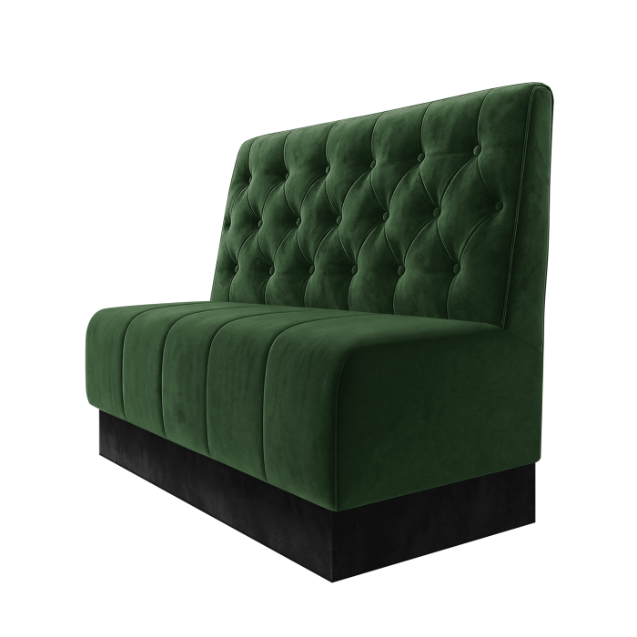 Fischer | Gastrobank | B:H 100 x 100 cm | Grün | Chesterfield | Samt | Fußleiste Schwarz