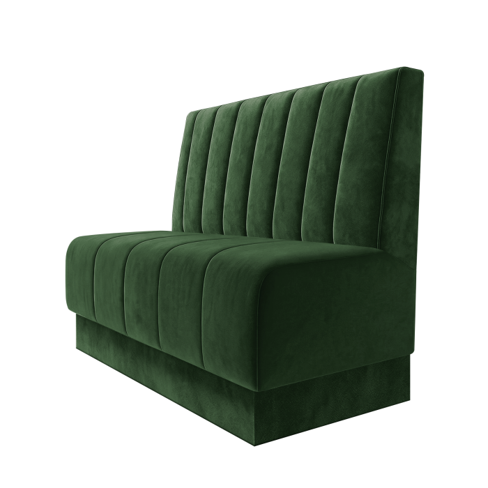 Fischer | Gastrobank | B:H 100 x 100 cm | Grün | Gestreift 12cm | Samt | Fußleiste Grün