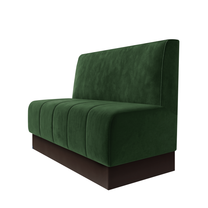 Fischer | Gastrobank | B:H 100 x 100 cm | Grün | Glatt | Samt | Fußleiste Braun