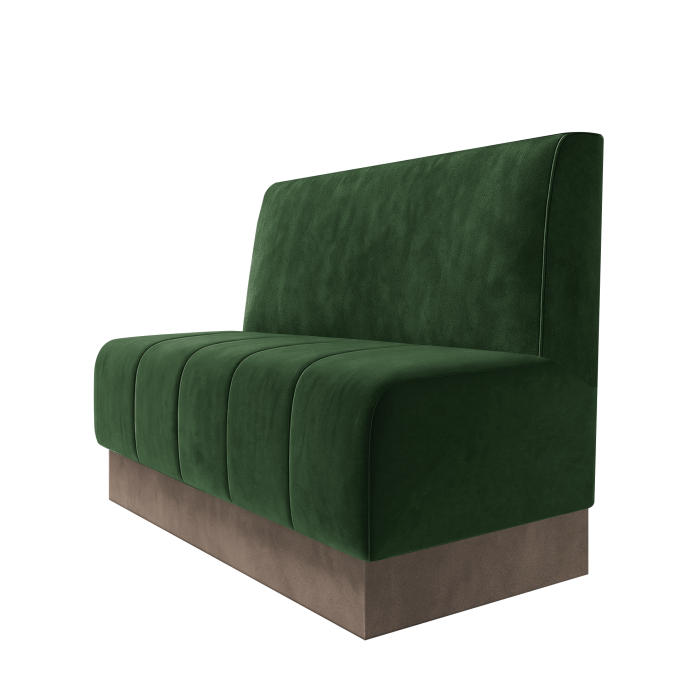 Fischer | Gastrobank | B:H 100 x 100 cm | Grün | Glatt | Samt | Fußleiste Taupe