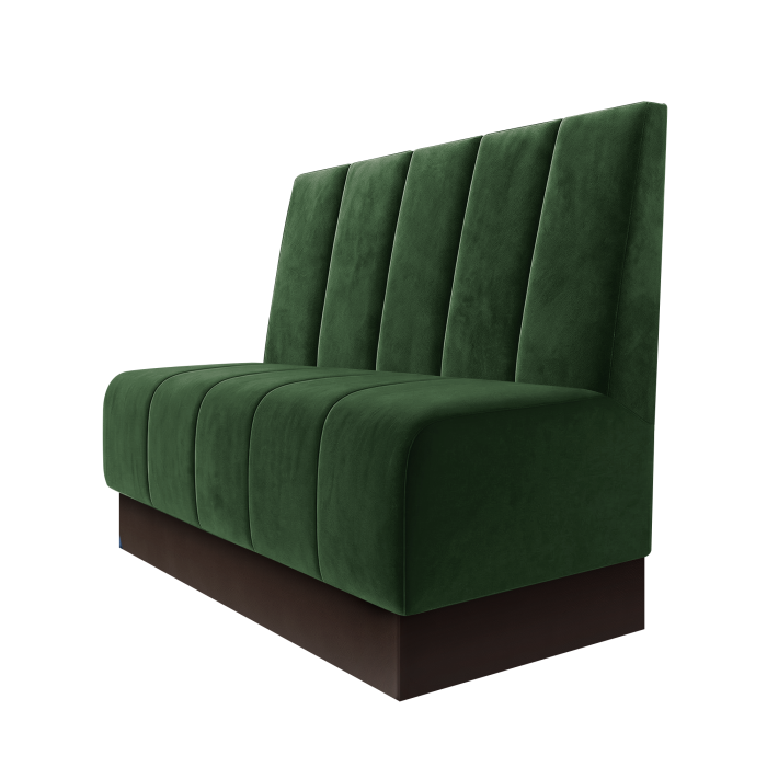 Fischer | Gastrobank | B:H 100 x 100 cm | Grün | Tief Gestreift | Samt | Fußleiste Braun