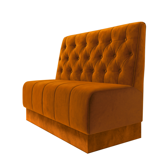 Fischer | Gastrobank | B:H 100 x 100 cm | Orange | Chesterfield | Samt | Fußleiste Orange