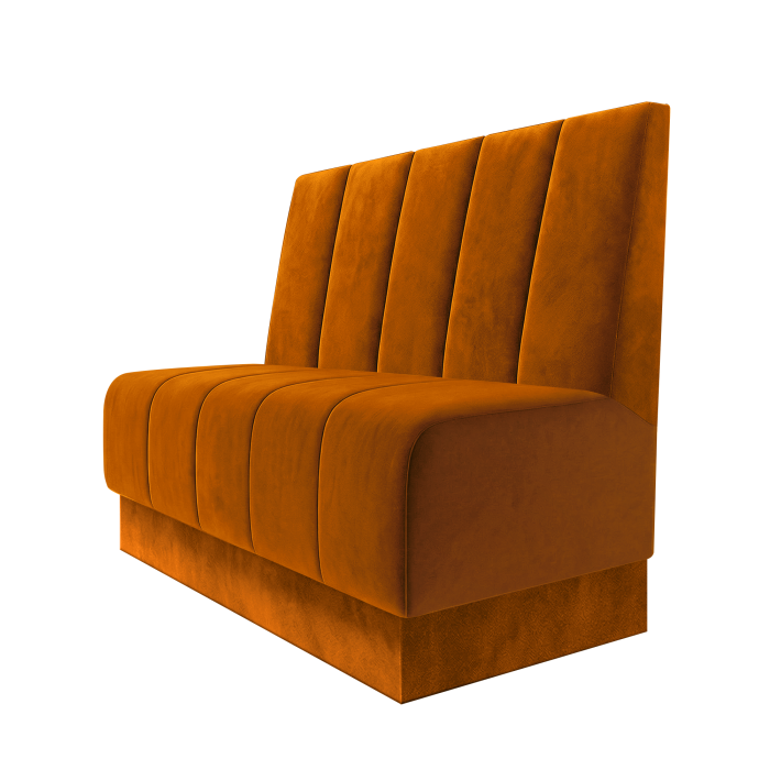 Fischer | Gastrobank | B:H 100 x 100 cm | Orange | Tief Gestreift | Samt | Fußleiste Orange