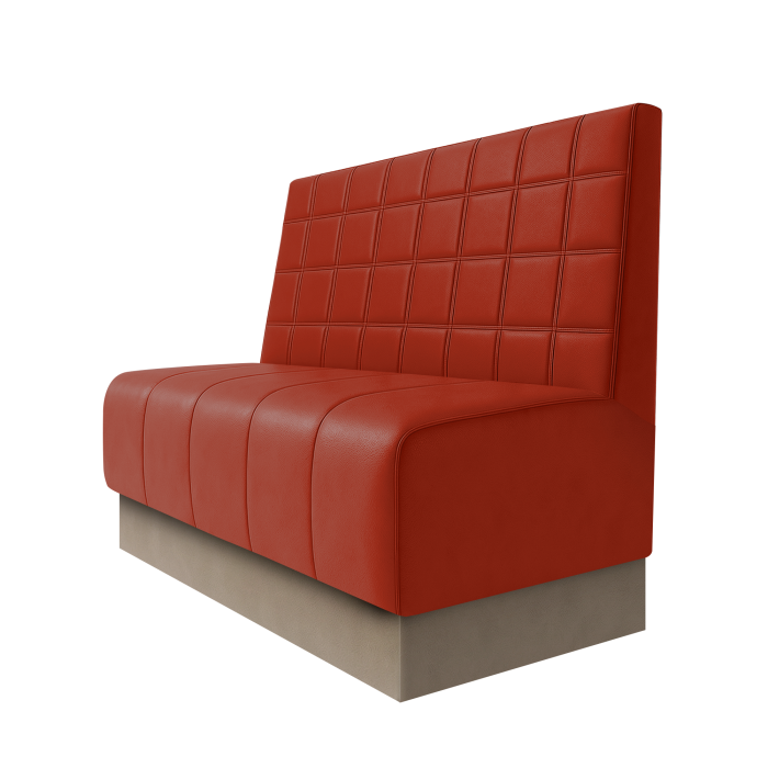 Fischer | Gastrobank | B:H 100 x 100 cm | Rot | Blocks | Leder | Fußleiste Taupe
