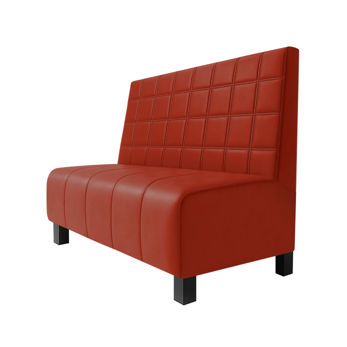 Fischer | Gastrobank | B:H 100 x 100 cm | Rot | Blocks | Leder | Möbelfuß Schwarz