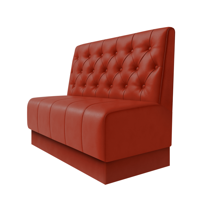Fischer | Gastrobank | B:H 100 x 100 cm | Rot | Chesterfield | Leder | Fußleiste Rot