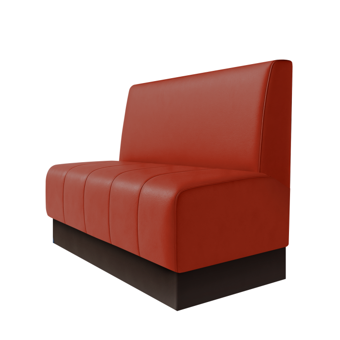 Fischer | Gastrobank | B:H 100 x 100 cm | Rot | Glatt | Leder | Fußleiste Braun