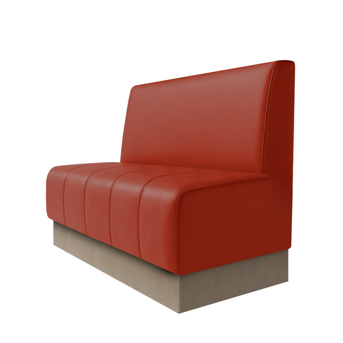 Fischer | Gastrobank | B:H 100 x 100 cm | Rot | Glatt | Leder | Fußleiste Taupe