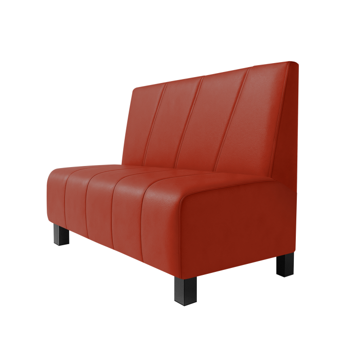 Fischer | Gastrobank | B:H 100 x 100 cm | Rot | Schräg Gestreift | Leder | Möbelfuß Schwarz