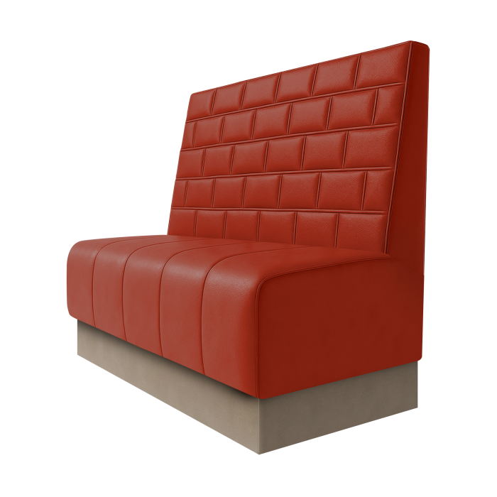Fischer | Gastrobank | B:H 100 x 100 cm | Rot | Stein | Leder | Fußleiste Taupe
