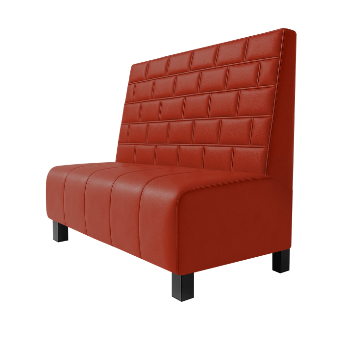 Fischer | Gastrobank | B:H 100 x 100 cm | Rot | Stein | Leder | Möbelfuß Schwarz