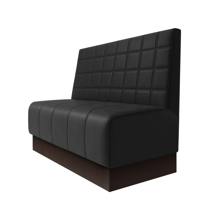 Fischer | Gastrobank | B:H 100 x 100 cm | Schwarz | Blocks | Leder | Fußleiste Braun
